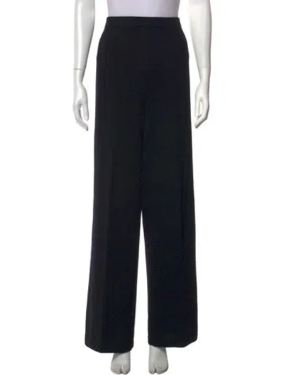 Pre-owned St John Wool Wide Leg Pants In Black