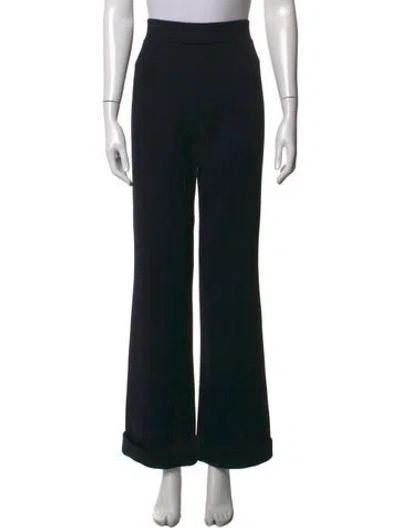 Pre-owned St John Wool Wide Leg Pants In Black