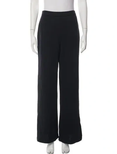 Pre-owned St John Wool Wide Leg Pants In Black