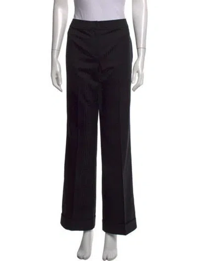 Pre-owned St John Wool Wide Leg Pants In Black