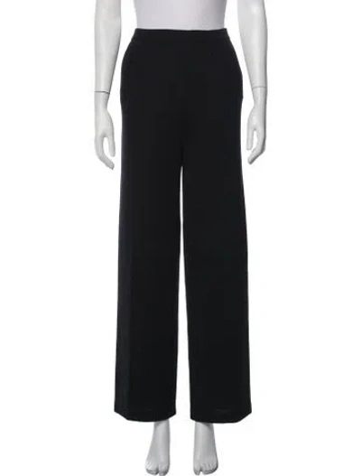 Pre-owned St John Wool Wide Leg Pants In Black