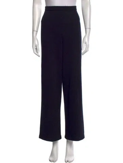 Pre-owned St John Wool Wide Leg Pants In Black