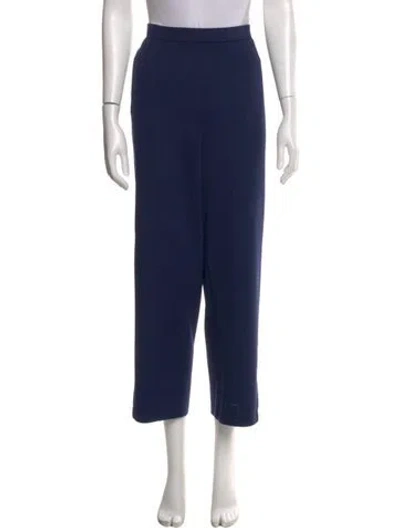 Pre-owned St John Wool Wide Leg Pants In Blue