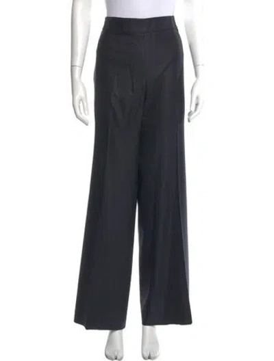 Pre-owned St John Wool Wide Leg Pants In Blue