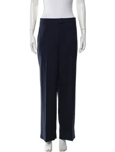 Pre-owned St John Wool Wide Leg Pants In Blue