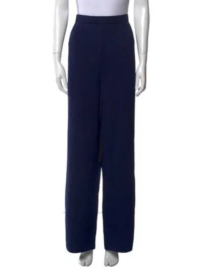 Pre-owned St John Wool Wide Leg Pants In Blue