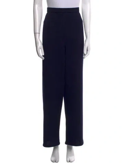 Pre-owned St John Wool Wide Leg Pants In Blue