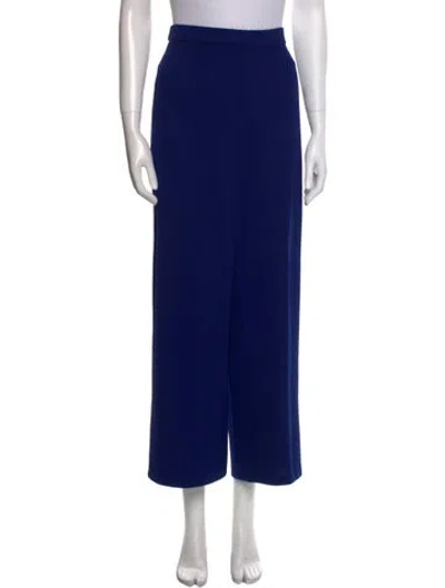 Pre-owned St John Wool Wide Leg Pants In Blue