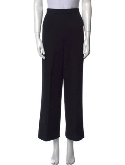 Pre-owned St John Wool Wide Leg Pants In Blue