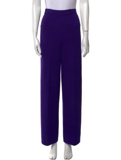 Pre-owned St John Wool Wide Leg Pants In Blue