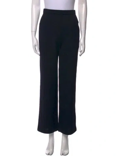 Pre-owned St John Wool Wide Leg Pants In Blue