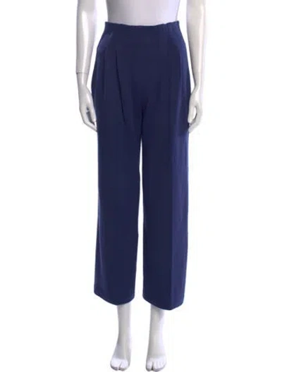 Pre-owned St John Wool Wide Leg Pants In Blue