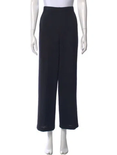 Pre-owned St John Wool Wide Leg Pants In Blue