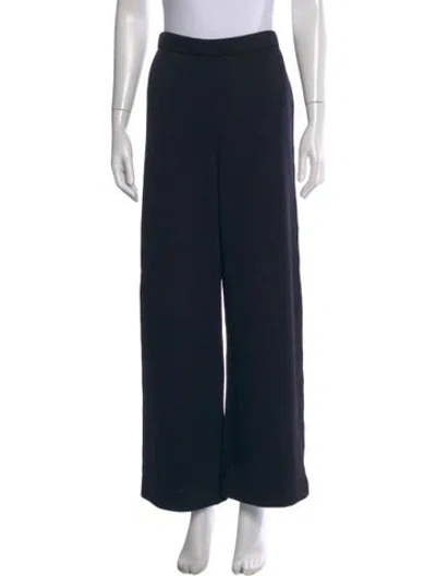 Pre-owned St John Wool Wide Leg Pants In Blue