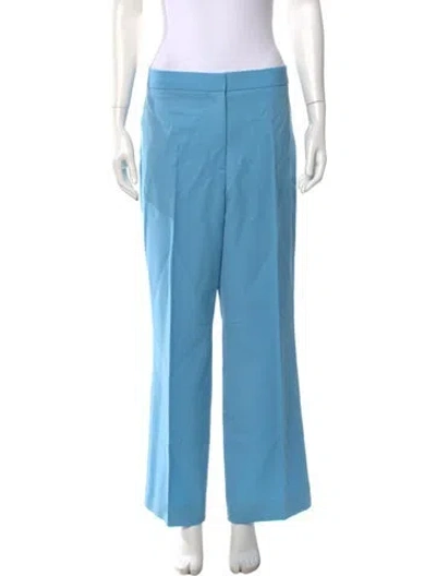 Pre-owned St John Wool Wide Leg Pants In Blue