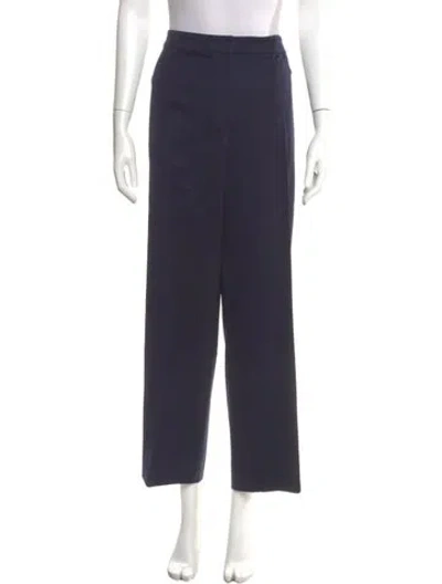 Pre-owned St John Wool Wide Leg Pants In Blue