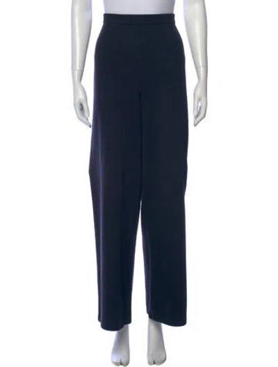 Pre-owned St John Wool Wide Leg Pants In Blue
