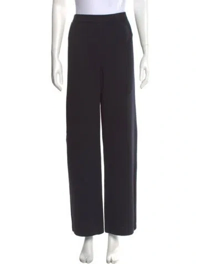 Pre-owned St John Wool Wide Leg Pants In Blue