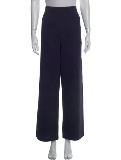 Pre-owned St John Wool Wide Leg Pants In Blue