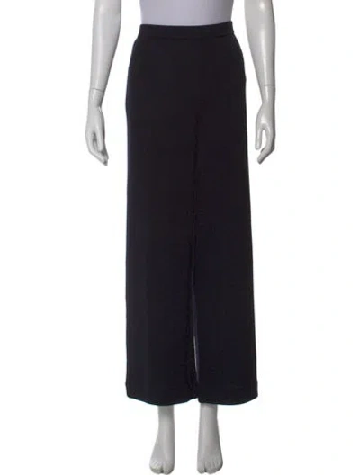 Pre-owned St John Wool Wide Leg Pants In Blue