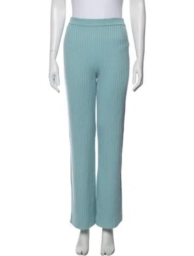 Pre-owned St John Wool Wide Leg Pants In Blue