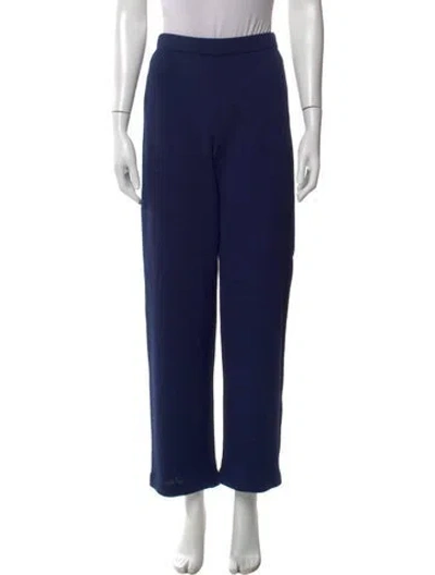 Pre-owned St John Wool Wide Leg Pants In Blue