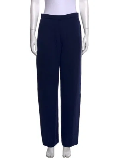 Pre-owned St John Wool Wide Leg Pants In Blue