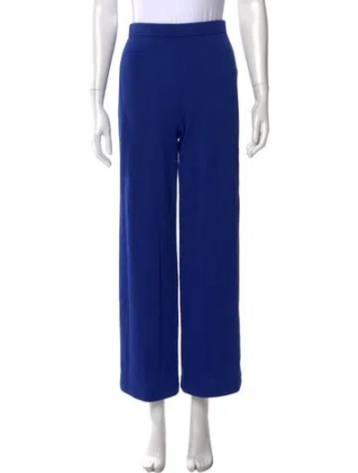 Pre-owned St John Wool Wide Leg Pants In Blue