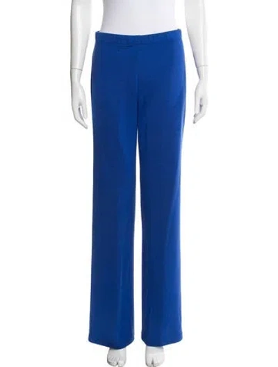 Pre-owned St John Wool Wide Leg Pants In Blue