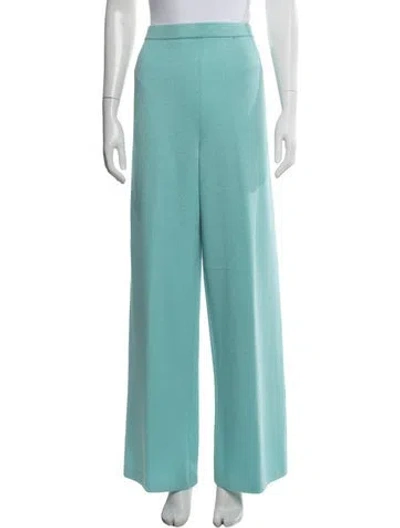Pre-owned St John Wool Wide Leg Pants In Blue