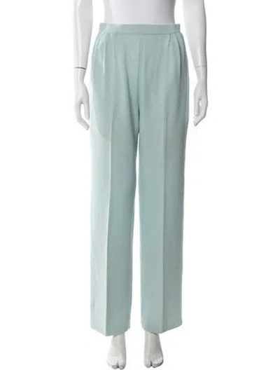 Pre-owned St John Wool Wide Leg Pants In Blue