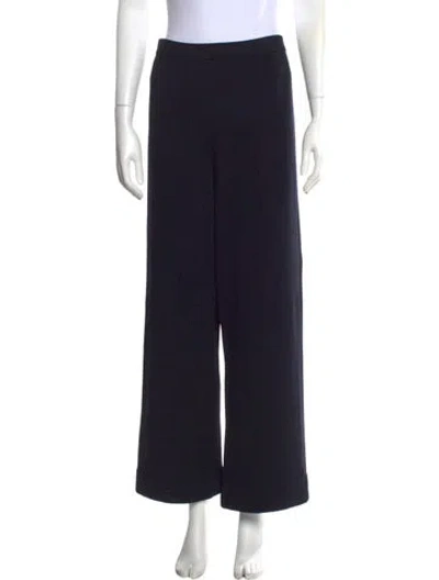 Pre-owned St John Wool Wide Leg Pants In Blue
