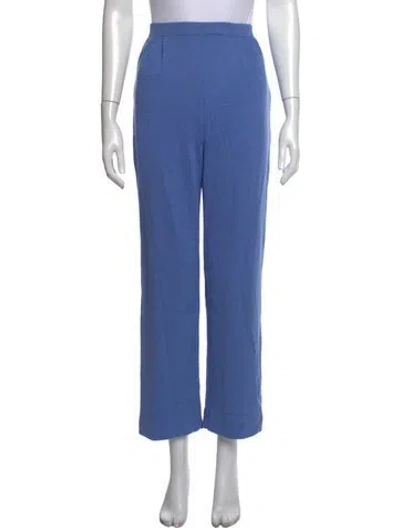 Pre-owned St John Wool Wide Leg Pants In Blue