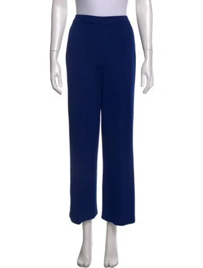 Pre-owned St John Wool Wide Leg Pants In Blue