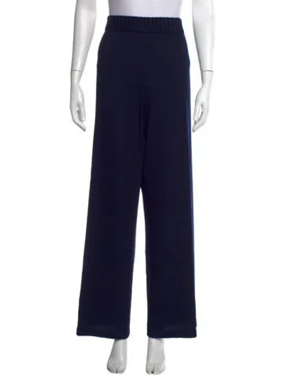 Pre-owned St John Wool Wide Leg Pants In Blue
