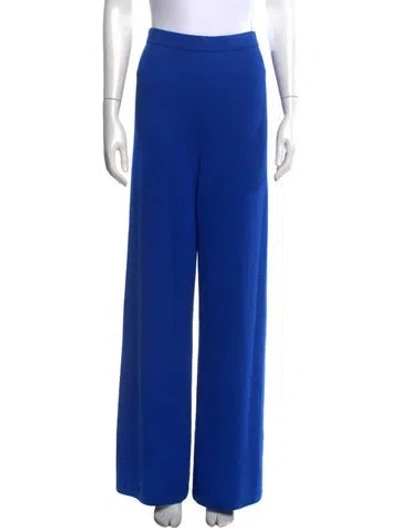 Pre-owned St John Wool Wide Leg Pants In Blue