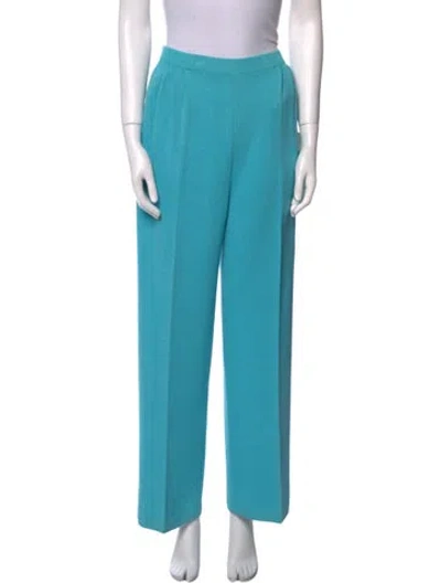 Pre-owned St John Wool Wide Leg Pants In Blue