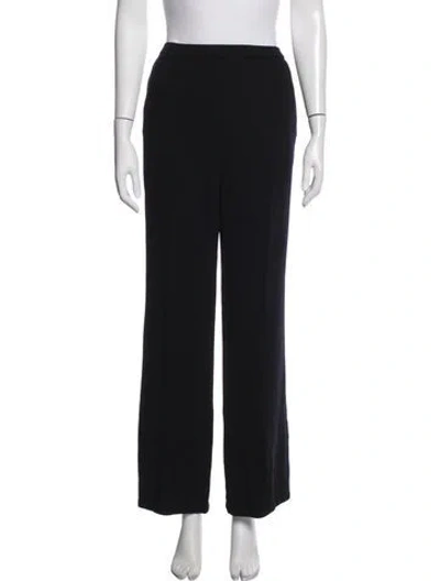 Pre-owned St John Wool Wide Leg Pants In Blue