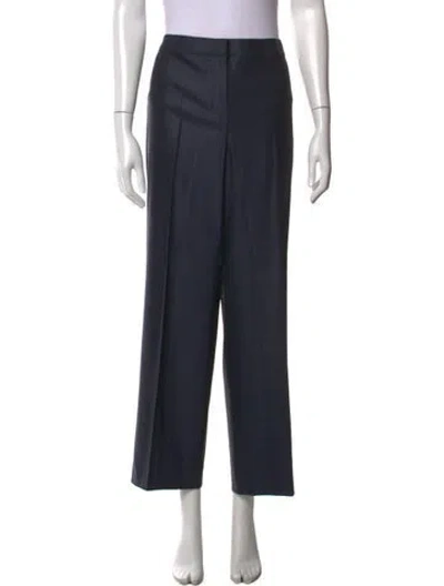 Pre-owned St John Wool Wide Leg Pants In Blue