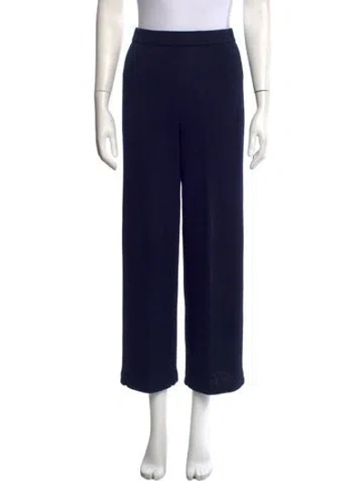 Pre-owned St John Wool Wide Leg Pants In Blue