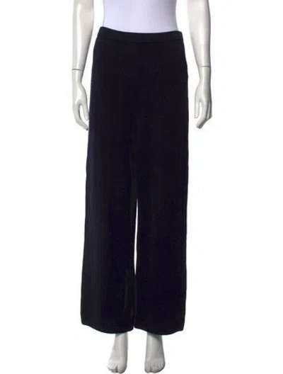 Pre-owned St John Wool Wide Leg Pants In Blue