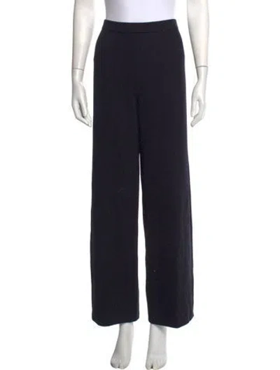 Pre-owned St John Wool Wide Leg Pants In Blue