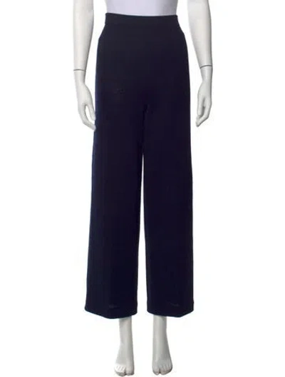 Pre-owned St John Wool Wide Leg Pants In Blue