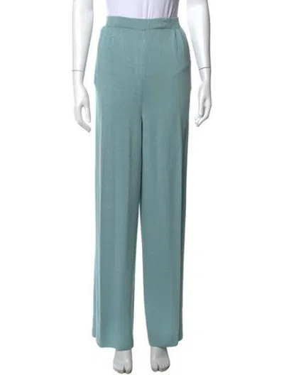Pre-owned St John Wool Wide Leg Pants In Blue