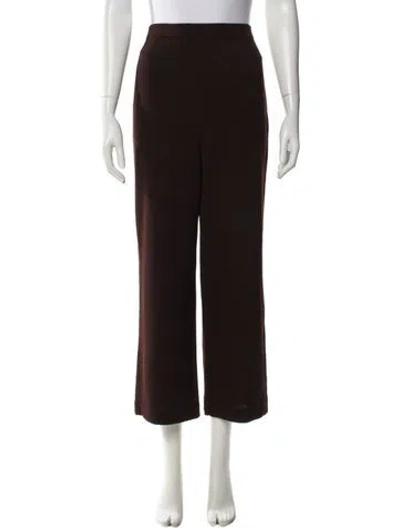 Pre-owned St John Wool Wide Leg Pants In Brown