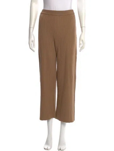 Pre-owned St John Wool Wide Leg Pants In Brown