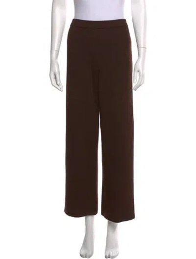 Pre-owned St John Wool Wide Leg Pants In Brown