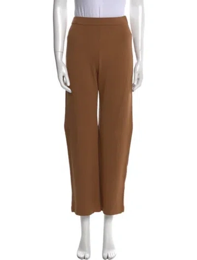 Pre-owned St John Wool Wide Leg Pants In Brown