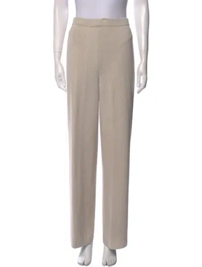Pre-owned St John Wool Wide Leg Pants In Brown