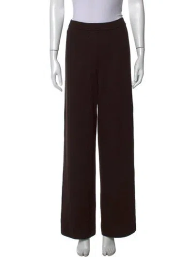 Pre-owned St John Wool Wide Leg Pants In Brown